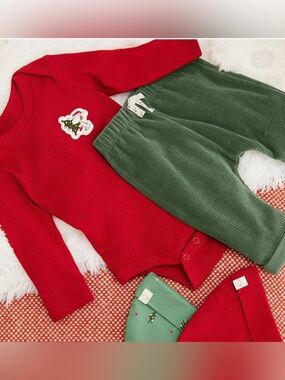 Peanuts Little Snoopy Red and Green baby Matching Set